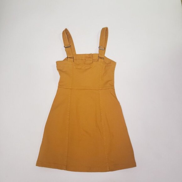 H&M Divided Dress Women's Size 2 Denim Overall Jumper Mustard Gold 90s Y2K Retro - Picture 10 of 16